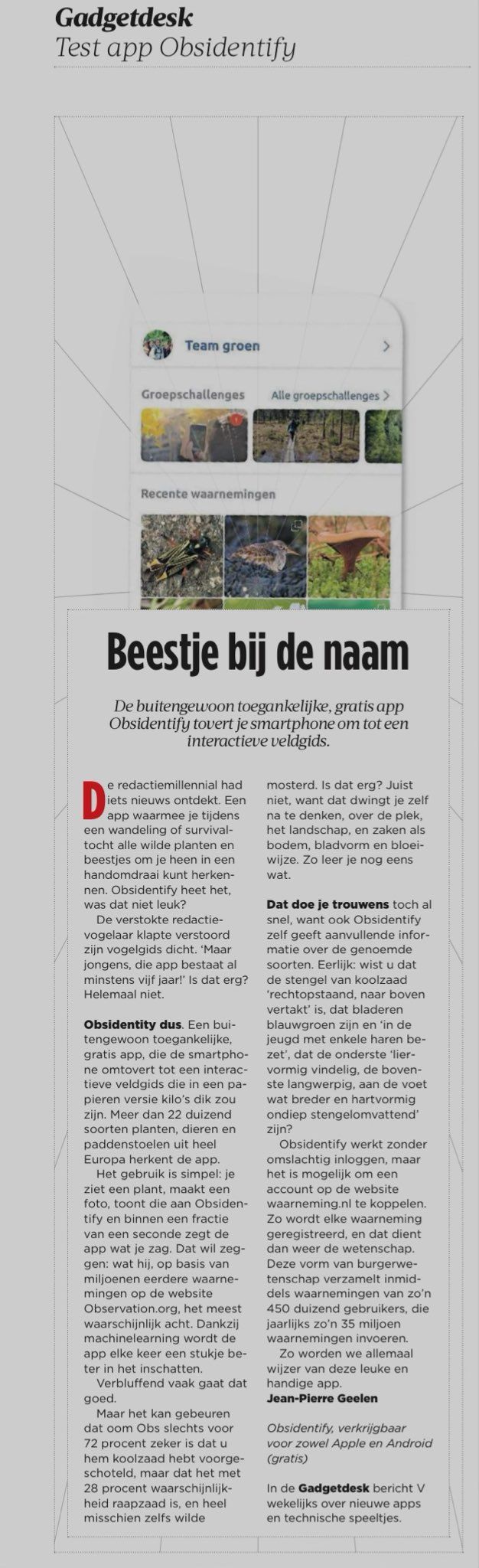 Image for the Tweet beginning: Gratis digitale veldgids, interactief, Obsidentify,