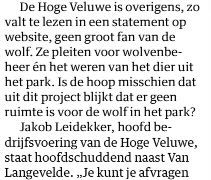 Image for the Tweet beginning: Als mensen @HogeVeluwe met een